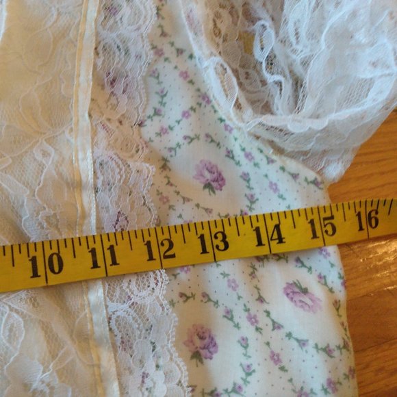 Vintage Floral & Lace Maxi Dress Homecoming Prom Prairie Boho Romantic Wedding - Picture 7 of 16